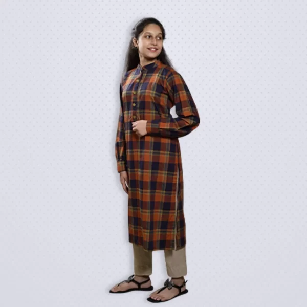 HGK25-03 Navy Blue & Orange Check