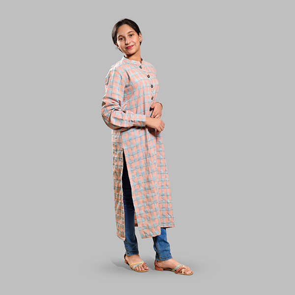 HGK25-04 Light Blue & Peach Check